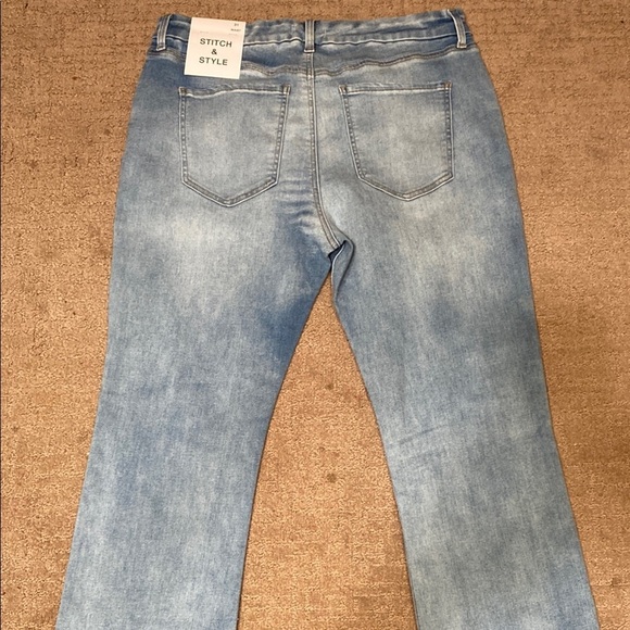 Light Blue Size 15 Bootcut Jeans with Distressed Denim - Picture 1 of 14